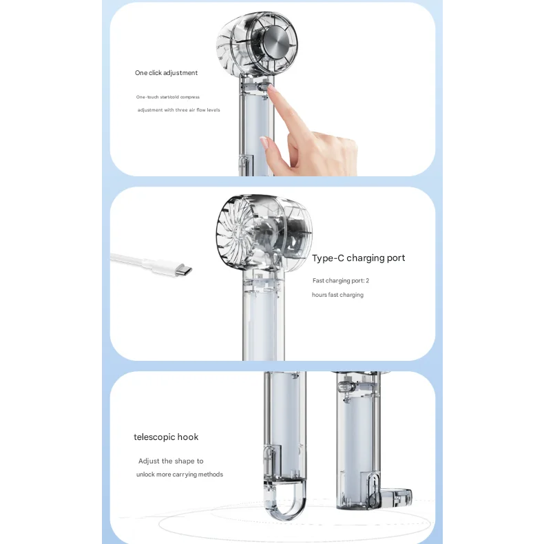 Transparent White Portable Mini Cooling Fan
