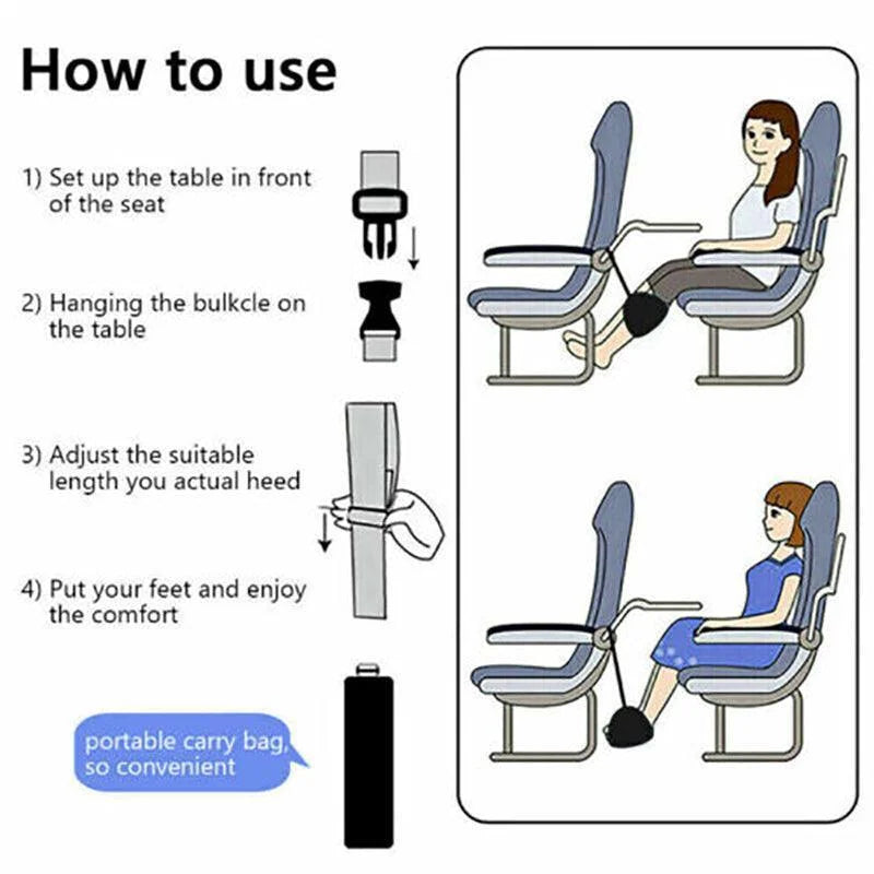 Travel Foot Rest Footrest Leg Pillow Airplane Flight Foam