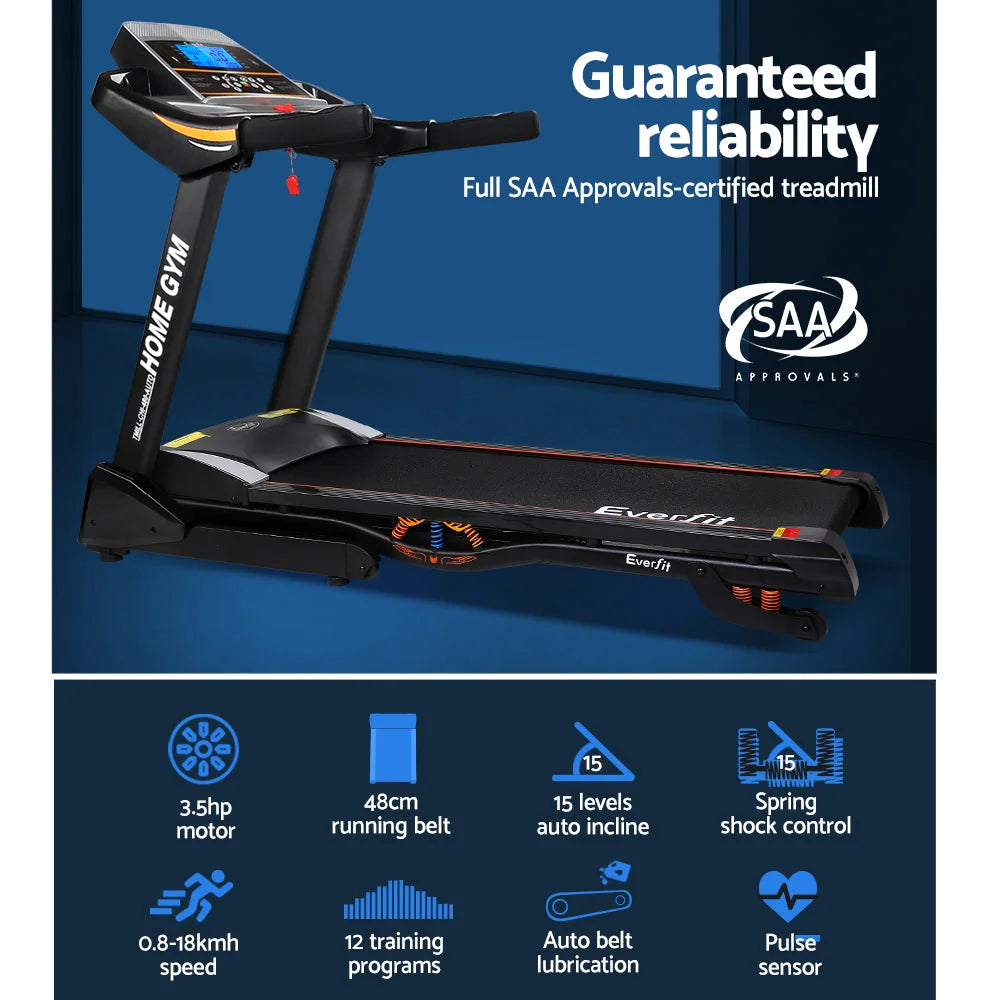 Treadmill 48cm Incline Running Home Gym Fitness Machine