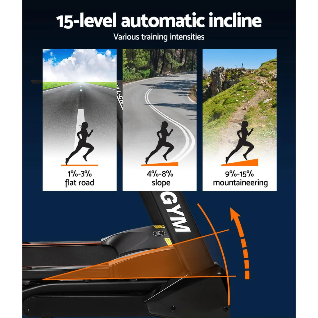 Treadmill 48cm Incline Running Home Gym Fitness Machine