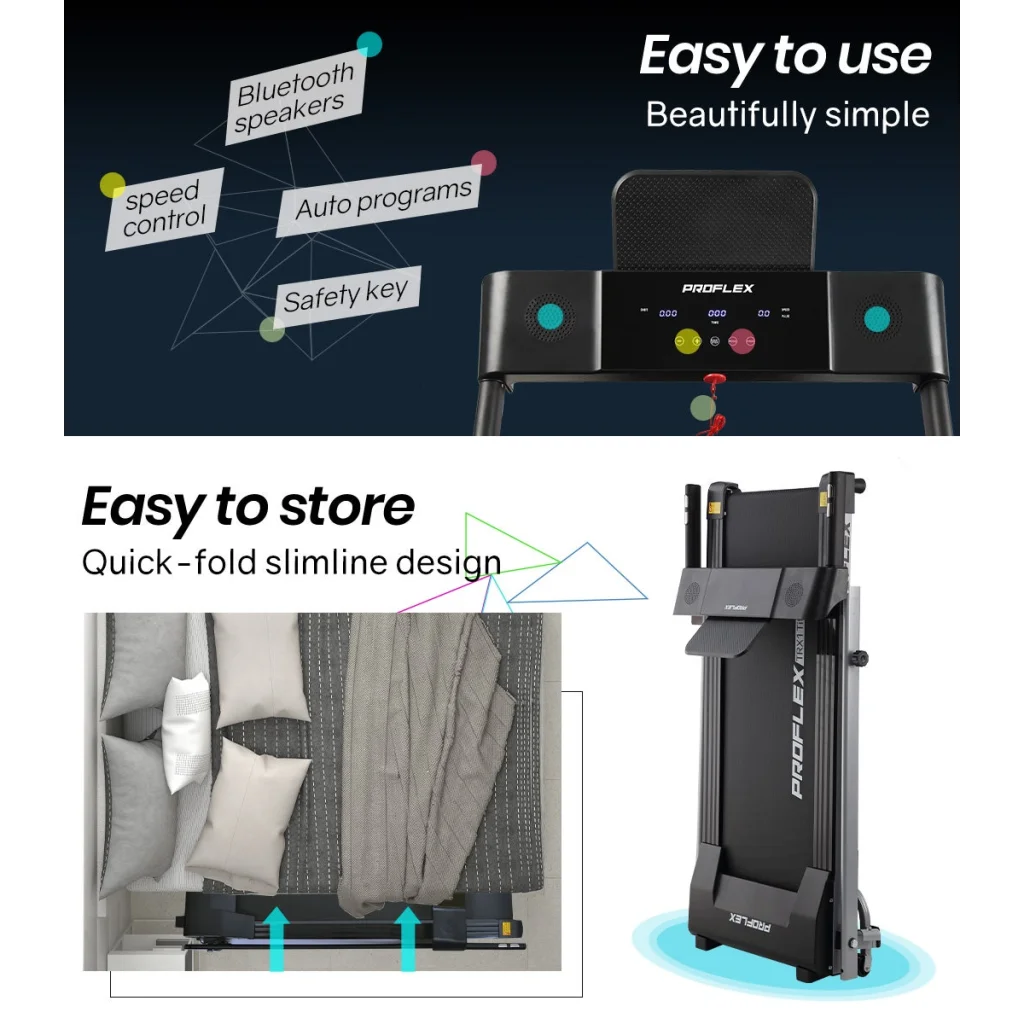 Treadmill Bluetooth Running Machine Foldable Compact Small