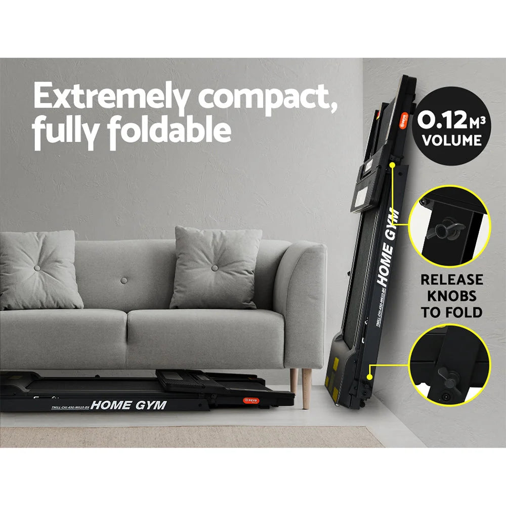 Treadmill Fully Foldable Home Gym Exercise Fitness - Black