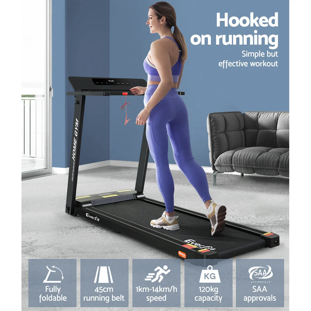 Treadmill Fully Foldable Home Gym Exercise Fitness - Black