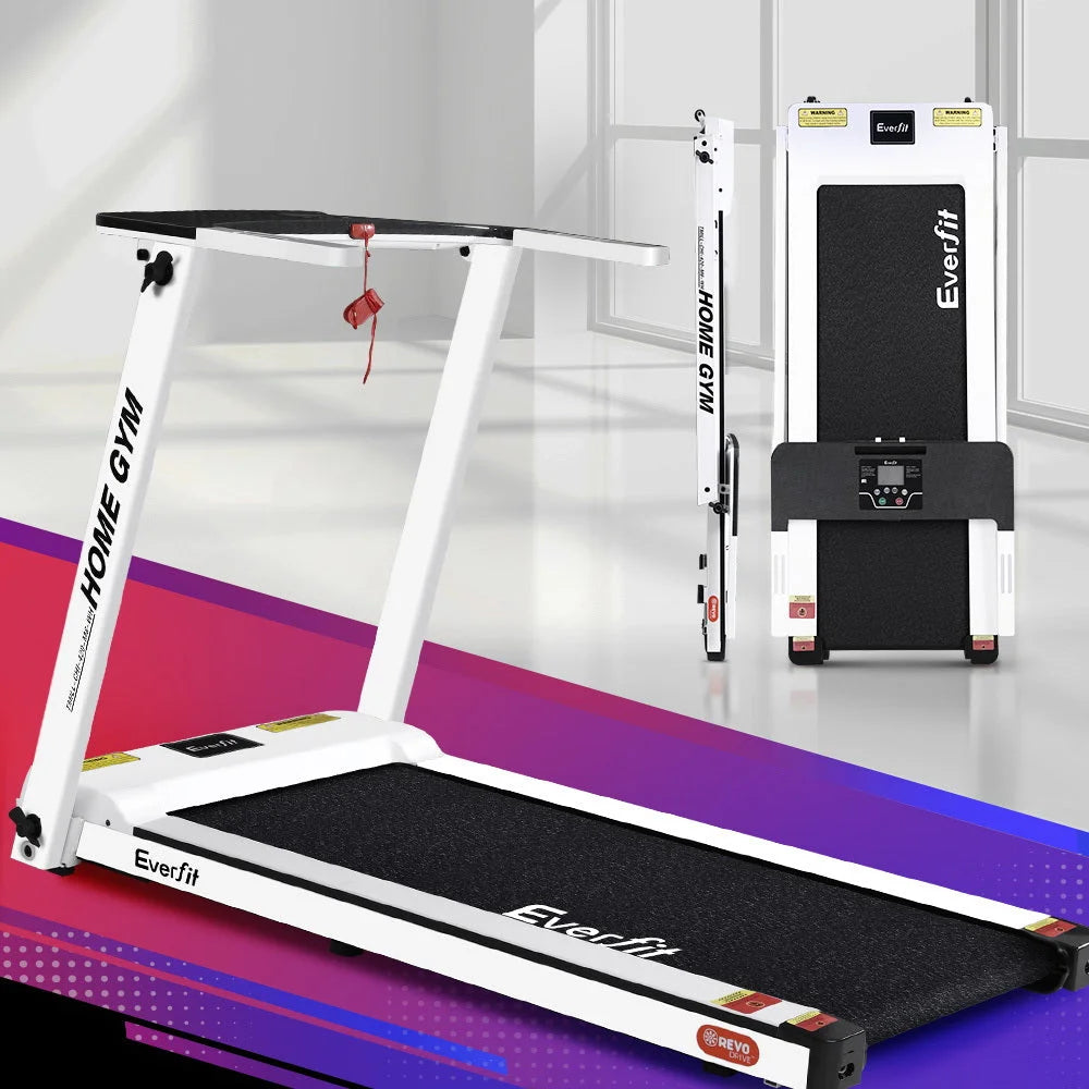 White 420mm treadmill gym exercise with running machine fitness fully