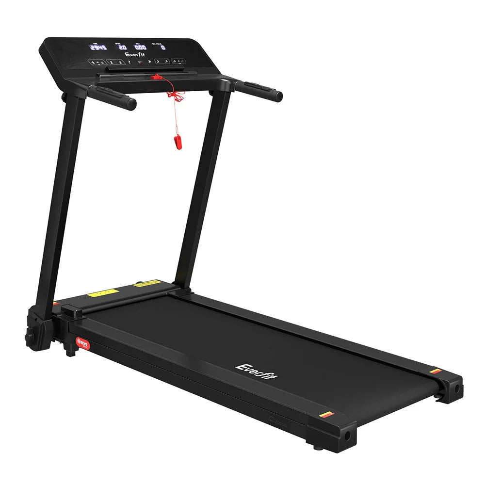 Black 420mm treadmill gym fitness with frame detail shown