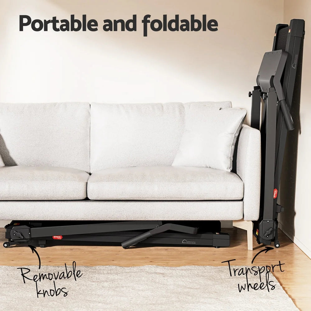 Treadmill gym fitness with side profile shown