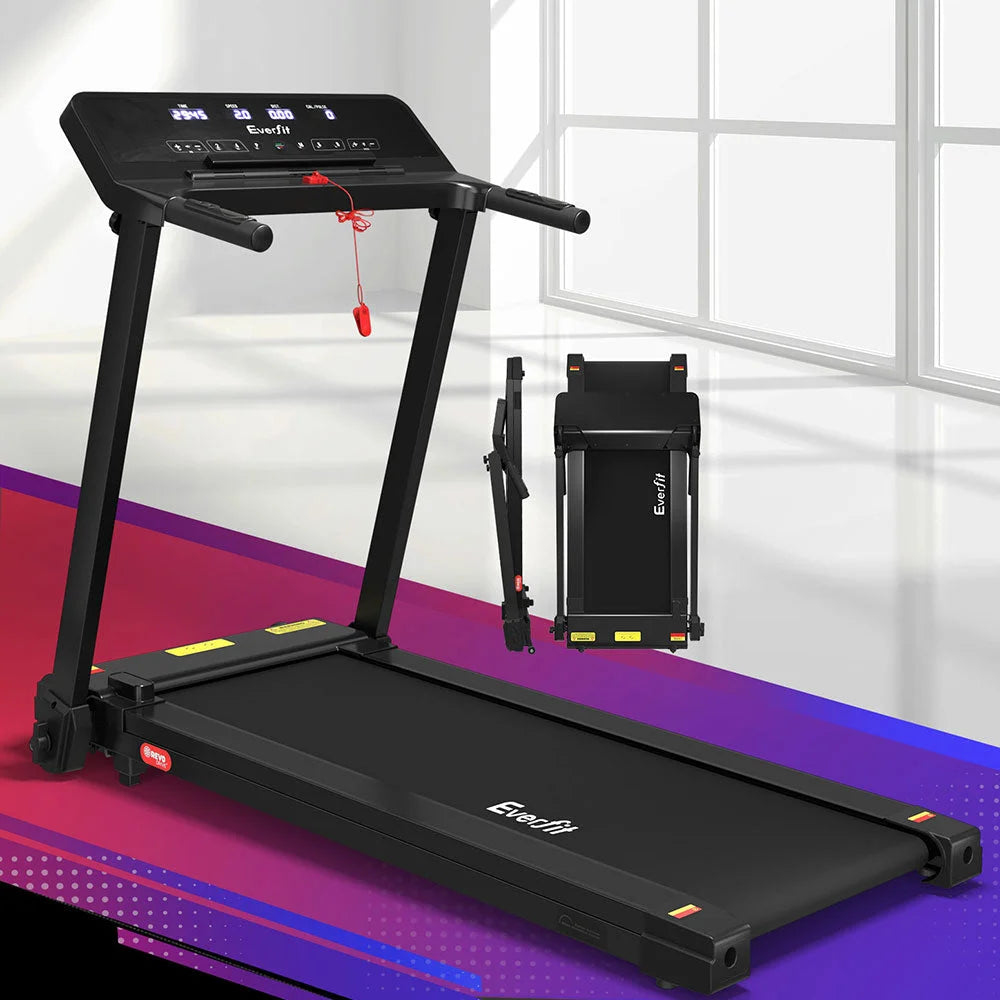 Black 420mm treadmill gym fitness with exercise foldable knob electric
