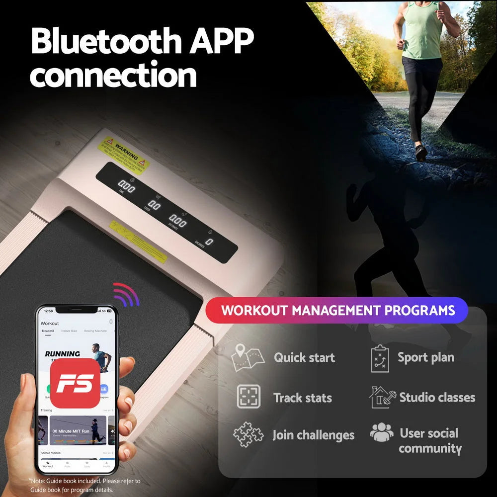 Treadmill Walking Pad Home Gym Office Fitness 360mm - Pink