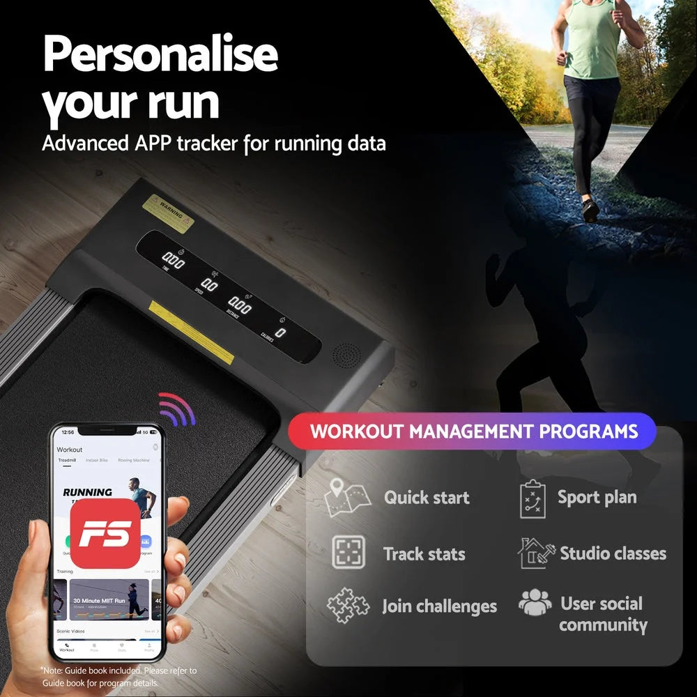 Treadmill Walking Pad Home Gym Office Fitness 380mm - Grey