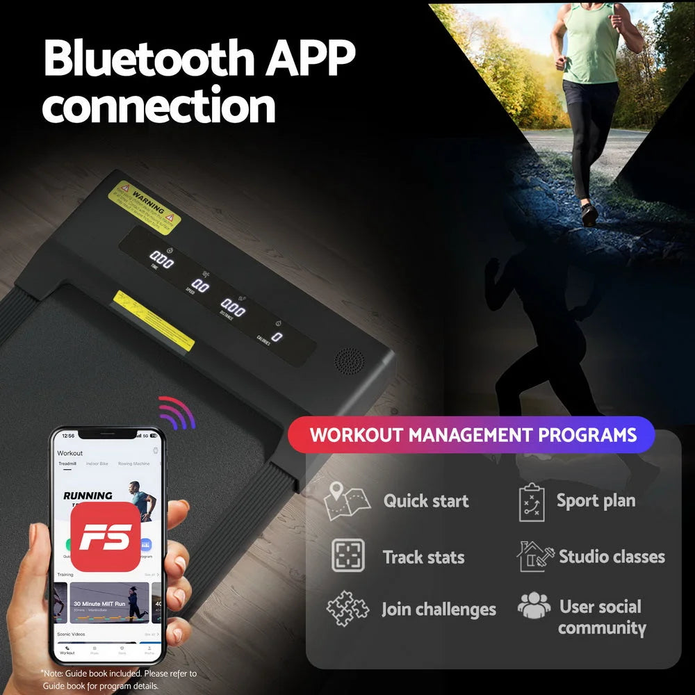 Treadmill Walking Pad Home Gym Office Fitness 400mm - Black