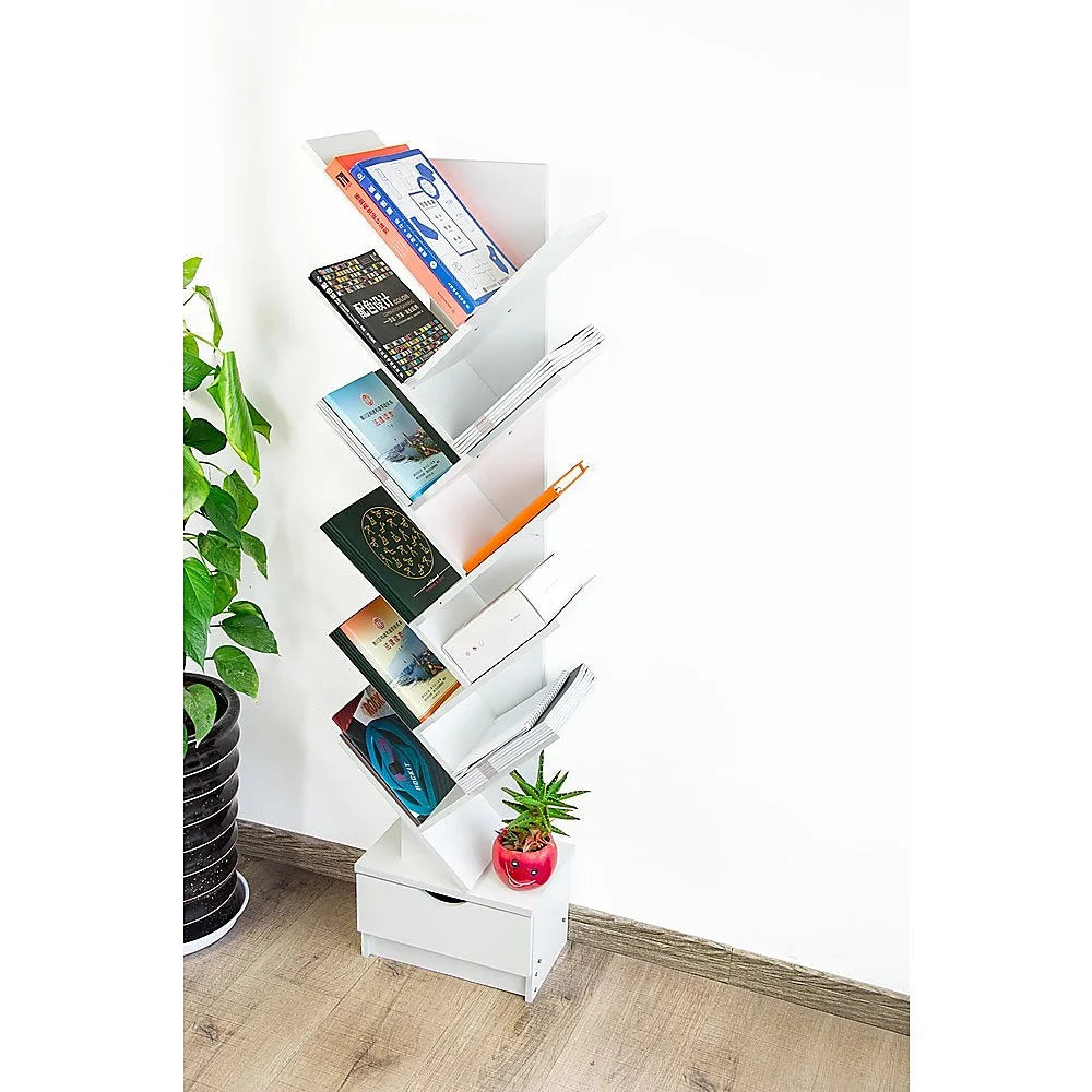 Tree Bookshelf 12-Tier Multipurpose Book Organizer Bookcase