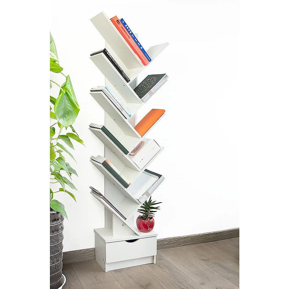Tree Bookshelf 12-Tier Multipurpose Book Organizer Bookcase