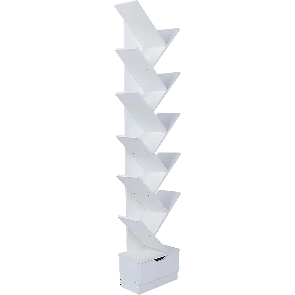 Tree Bookshelf 12-Tier Multipurpose Book Organizer Bookcase