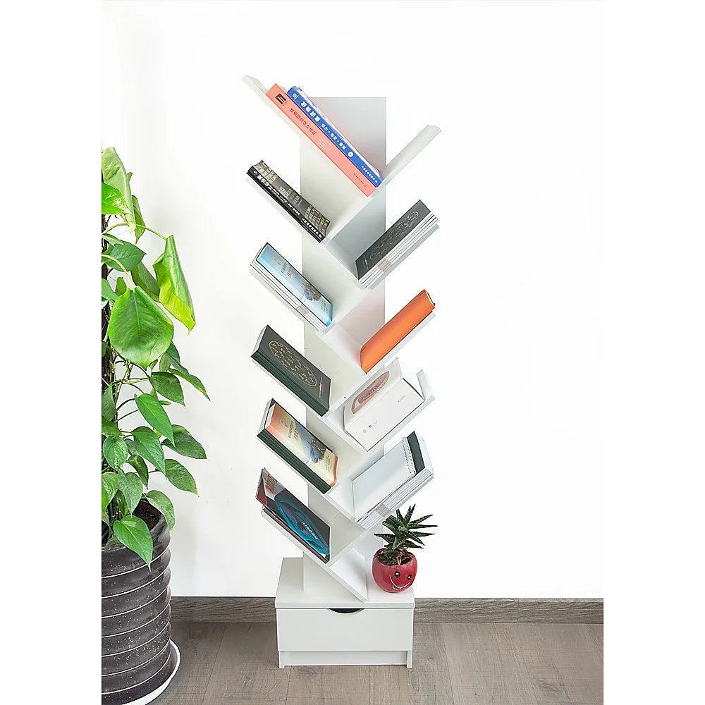 Tree Bookshelf 12-Tier Multipurpose Book Organizer Bookcase