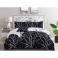 Tree Reversible White Duvet Quilt Cover Set Queen Size