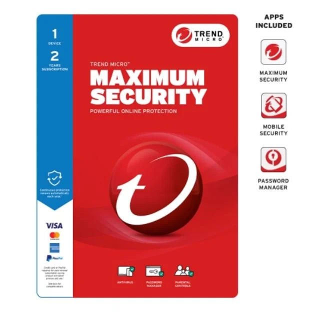 TREND MICRO Micro Maximum Security (1 Device) 2Yr Retail