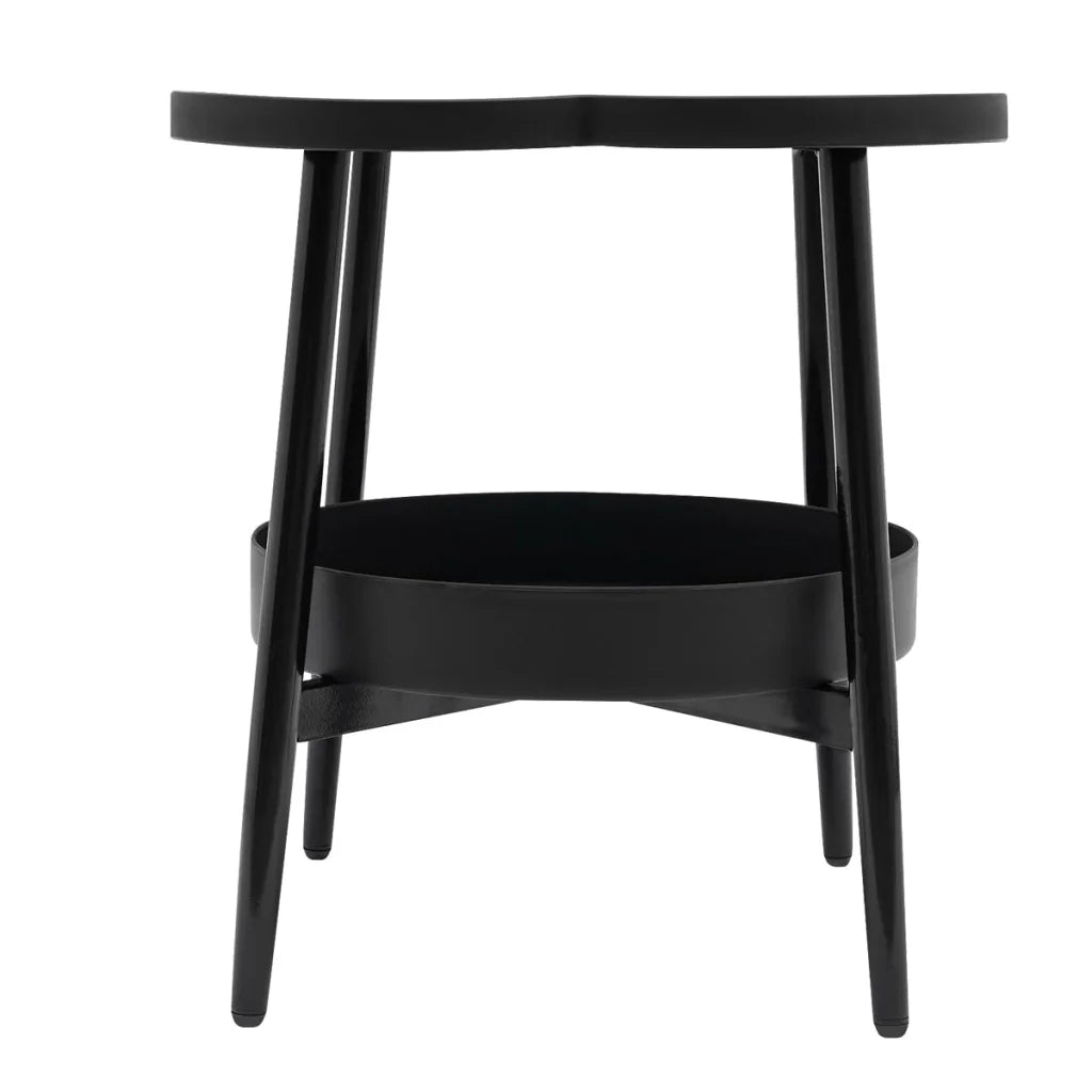 Trendy Black Round Coffee Side Table Modern Minimalist End