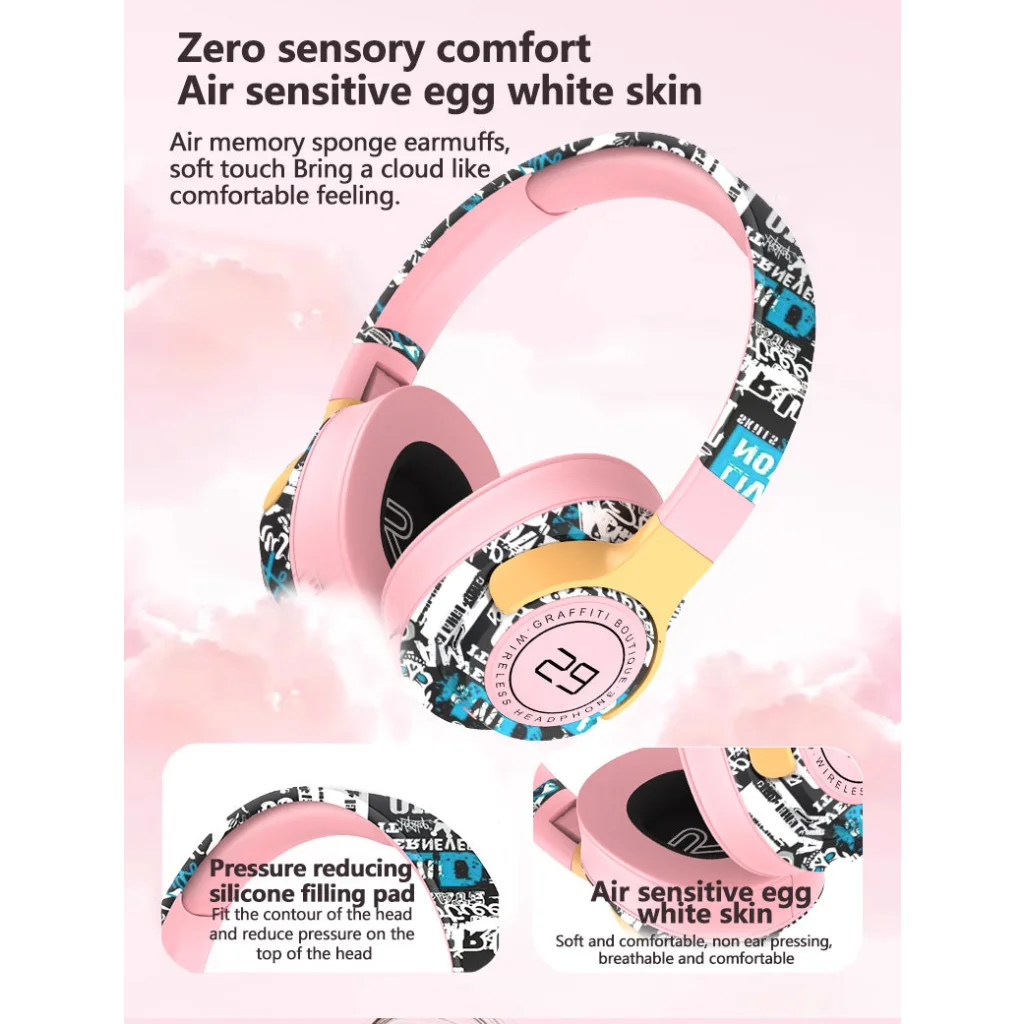 Trendy Graffiti Wireless Over-Ear Headphones - Bluetooth