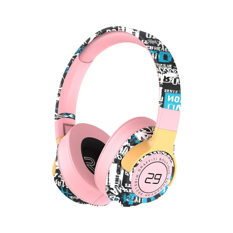 Trendy Graffiti Wireless Over-Ear Headphones - Bluetooth