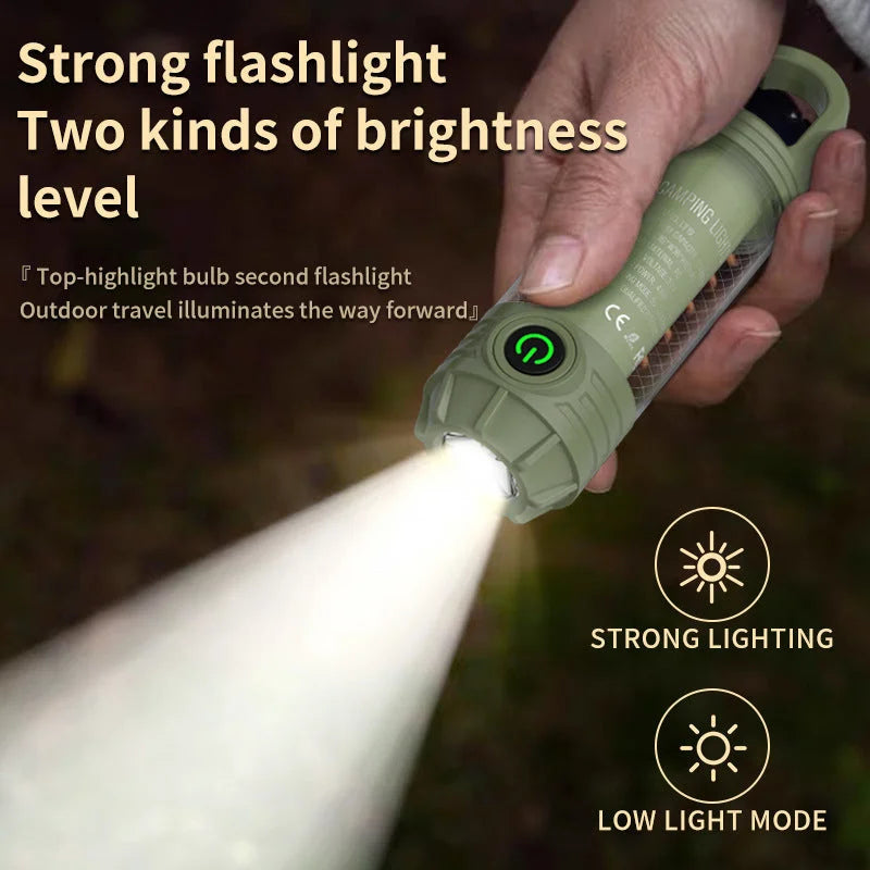 Tri-Color Portable Camping Lantern & Flashlight