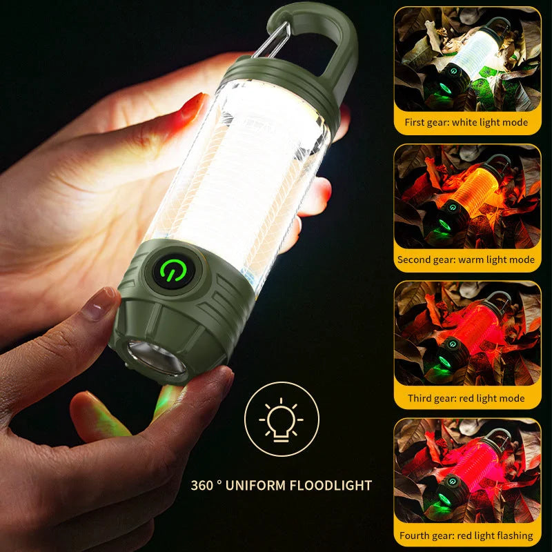 Tri-Color Portable Camping Lantern & Flashlight