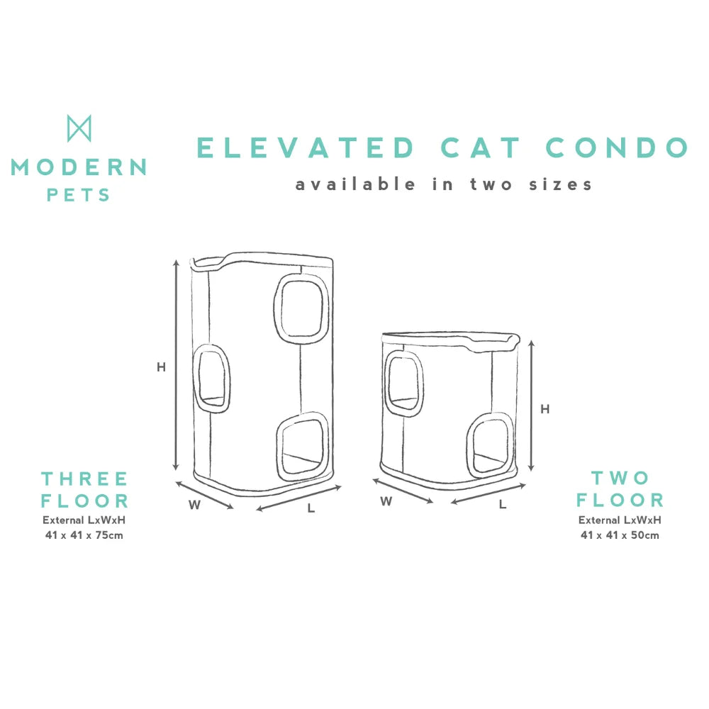 Tri-Level Square Cat Condo with Sherpa Lining - Pet Care