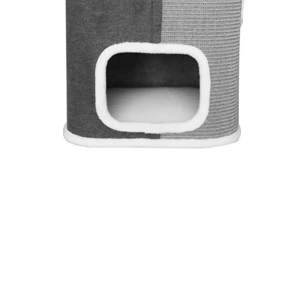 Tri-Level Square Cat Condo with Sherpa Lining - Pet Care