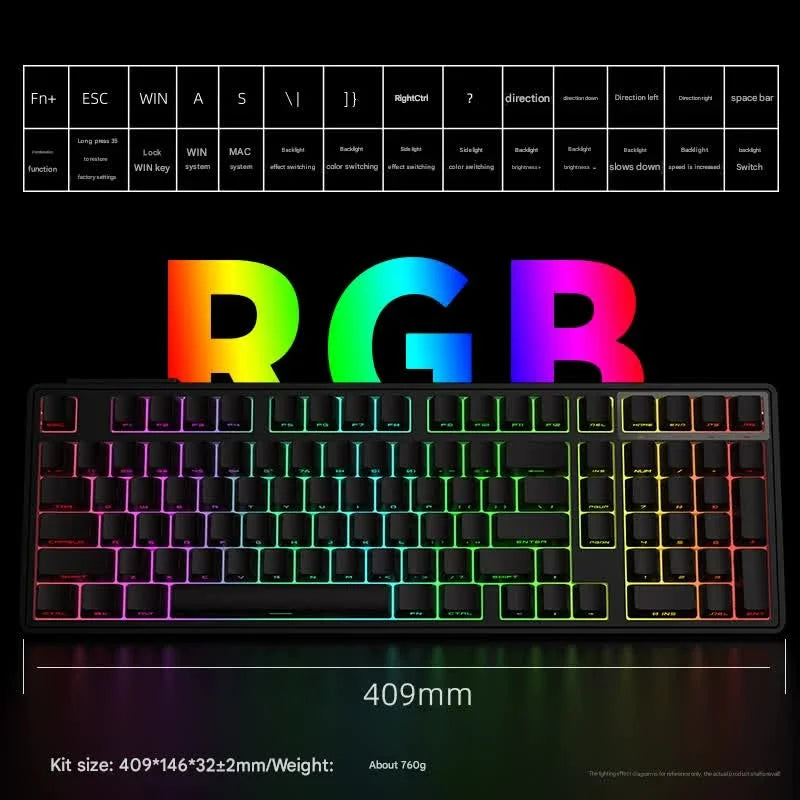 Tri-Mode RGB Mechanical Gaming Keyboard - 102-Key
