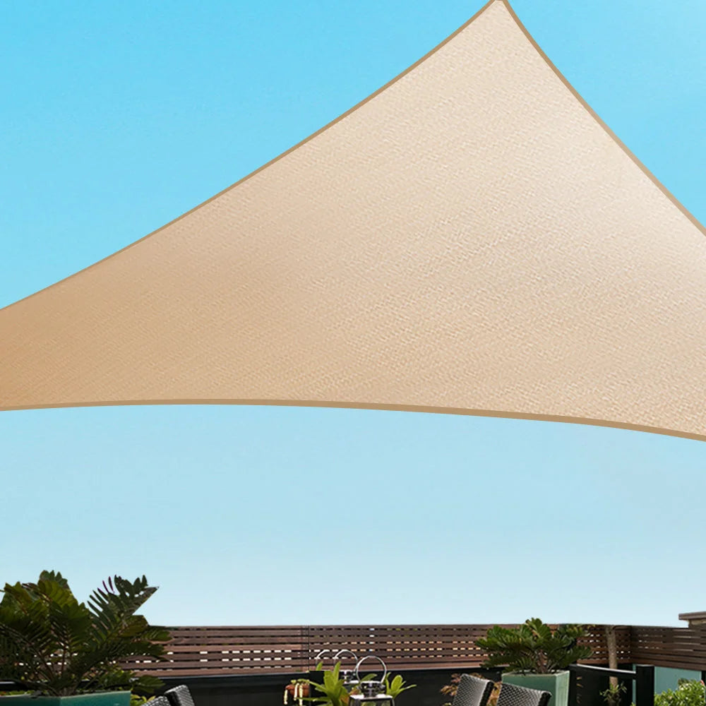 Triangle Shade Sail Cloth 5x5x5m Waterproof Sand Beige