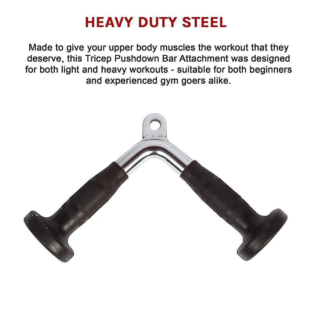 Tricep Pushdown Bar Rubber-Coated Attachment - Randy &