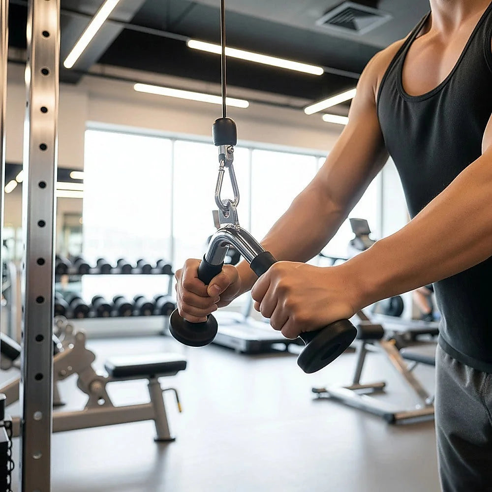 Tricep Pushdown Bar Rubber-Coated Attachment - Randy &