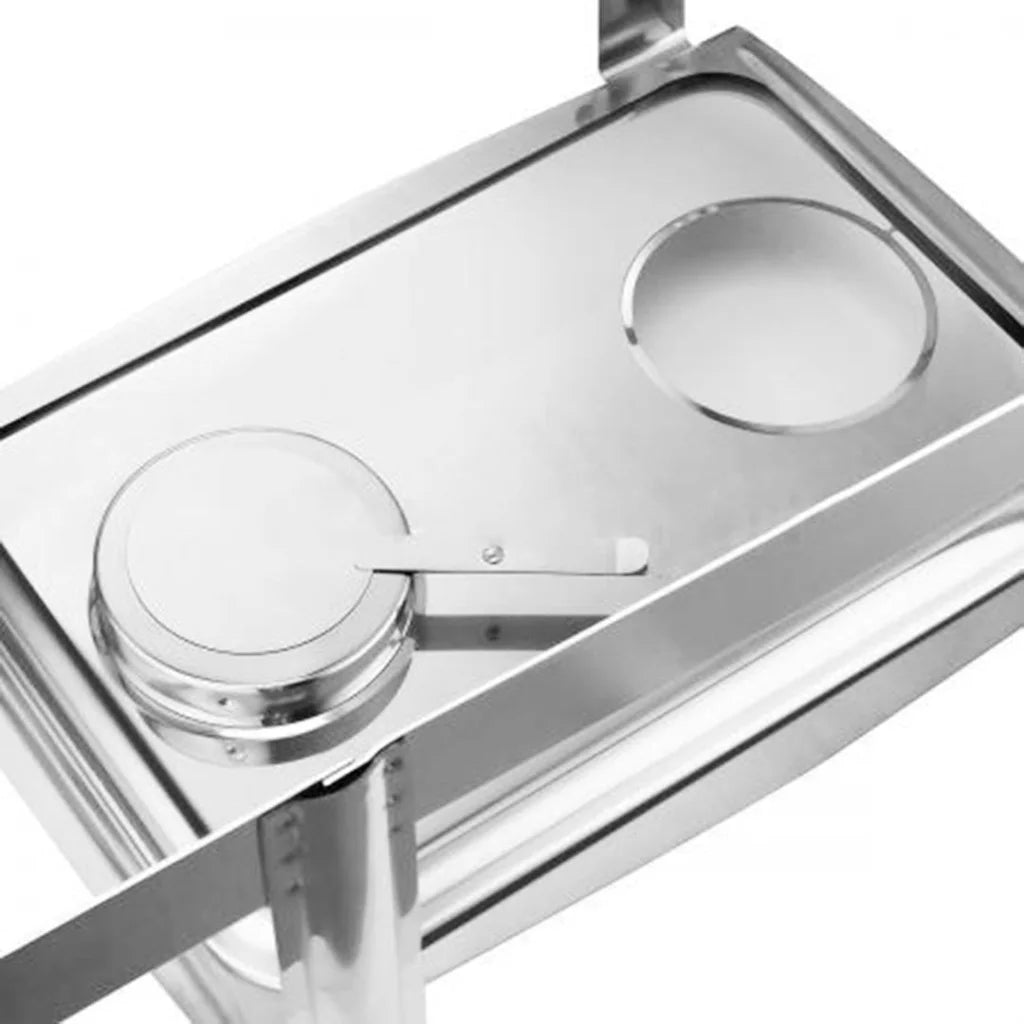 Triple Tray Chafing Dish 3L Stainless Steel Roll Top Food Warmer - Premium