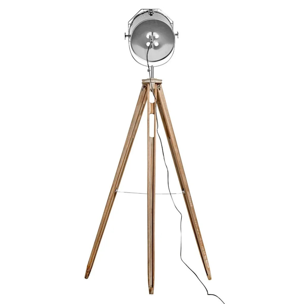 Tripod Floor Lamp Nautical Search Light Modern Chrome Head