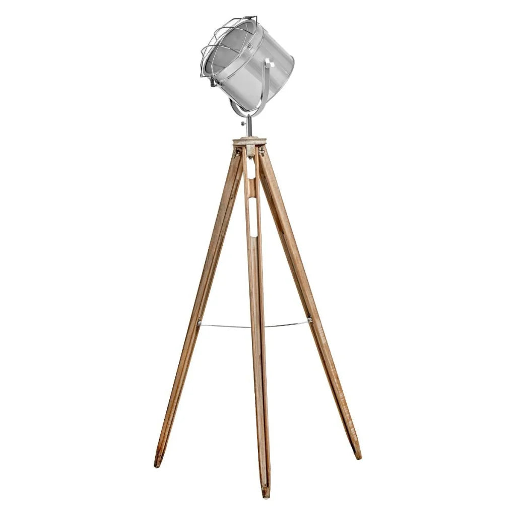 Tripod Floor Lamp Nautical Search Light Modern Chrome Head