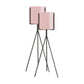 Tripod Flower Pot Plant Stand 2X 80cm with Pink Flowerpot Holder Rack Indoor Display