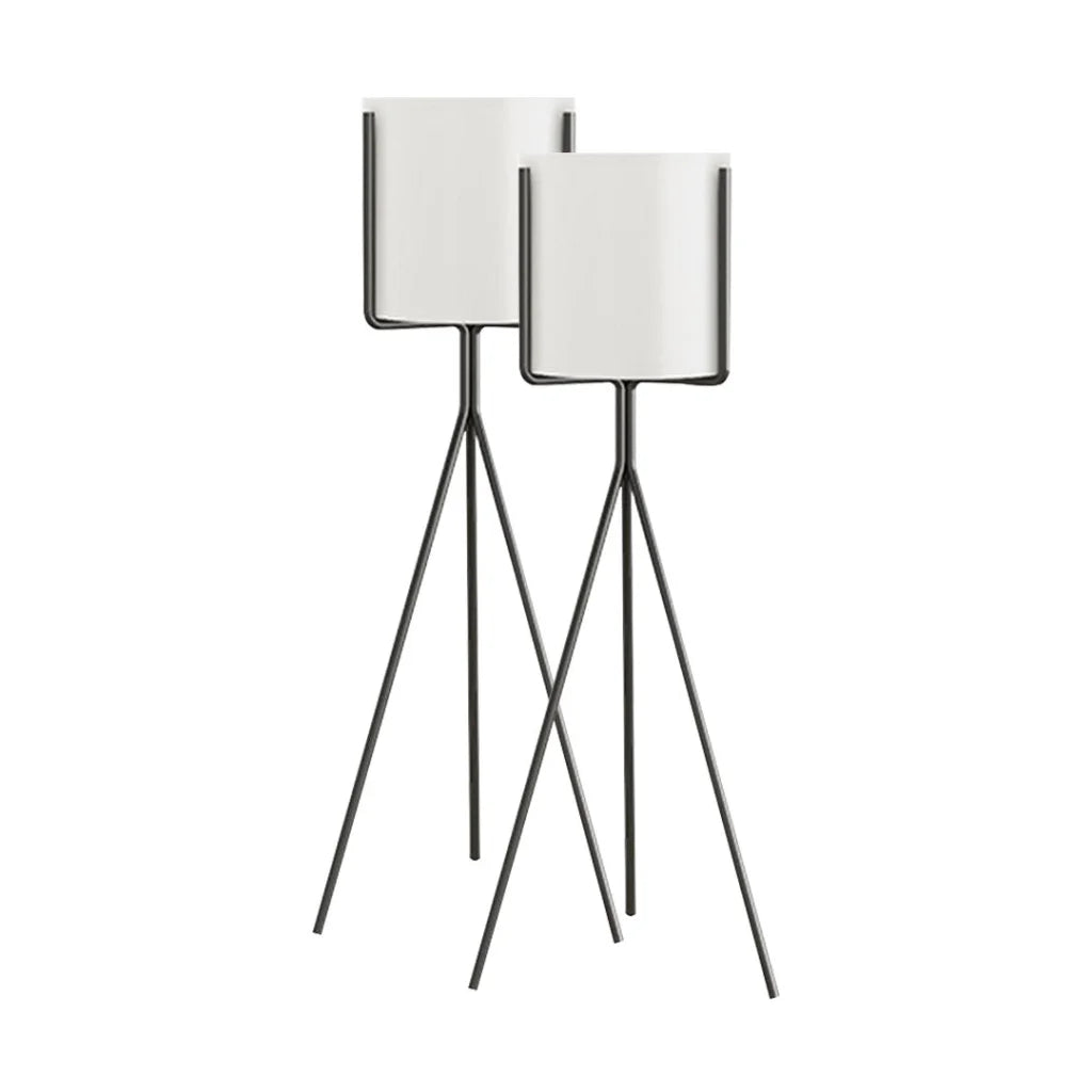 Tripod Flower Pot Plant Stand 2X 80cm with White Flowerpot Holder Rack Indoor Display