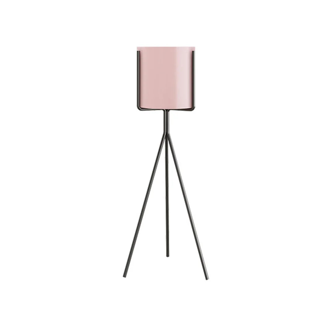 Tripod Flower Pot Plant Stand 80cm with Pink Flowerpot Holder Rack Indoor Display