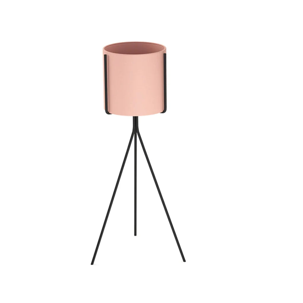 Tripod Flower Pot Plant Stand 80cm with Pink Flowerpot Holder Rack Indoor Display