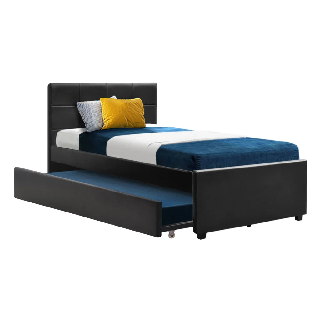 Trundle Bed Frame Wooden King Single Size Base Daybed