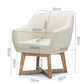 Beige fabric lounge armchair