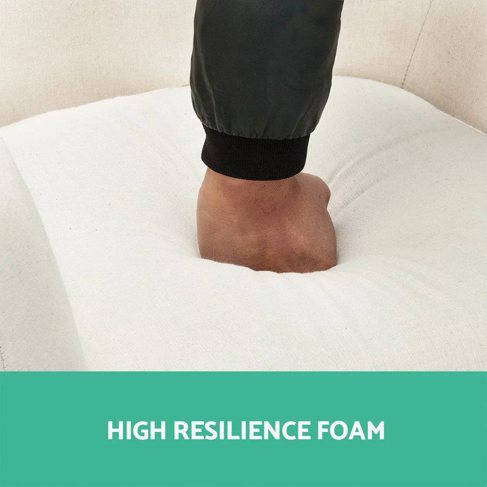 Tub Lounge Armchair Fabric Beige - Living Room