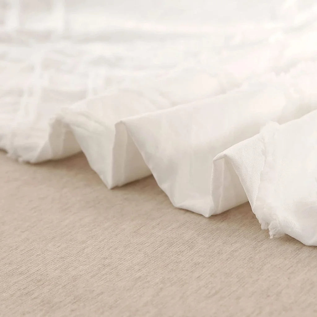 Tufted Diamond Jacquard Duvet Quilt Cover Set Queen Size