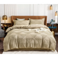 Tufted Textured Jacquard Quilt Cover Set Beige - Super King