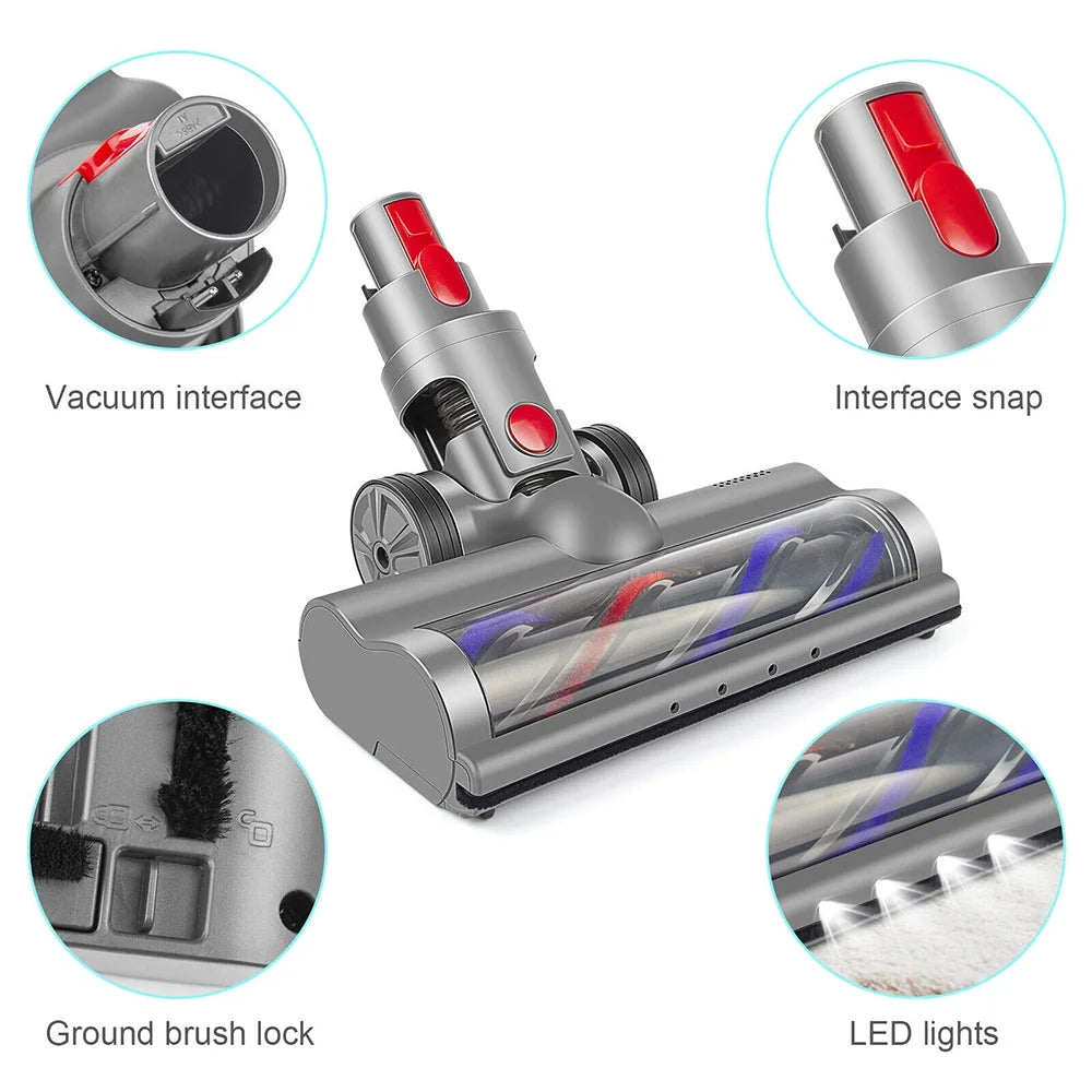 Turbo Brush Roller Head Floor Carpet Head LED for Dyson V7
