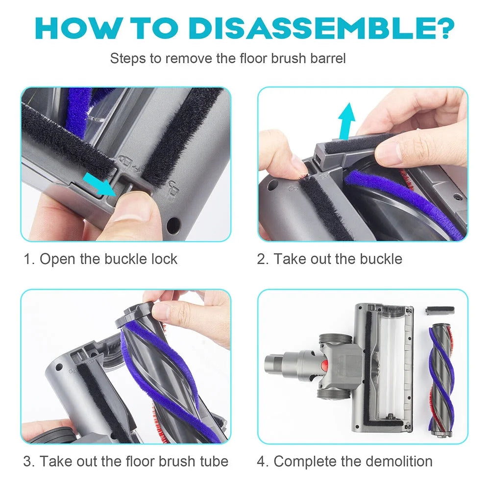 Turbo Brush Roller Head Floor Carpet Head LED for Dyson V7
