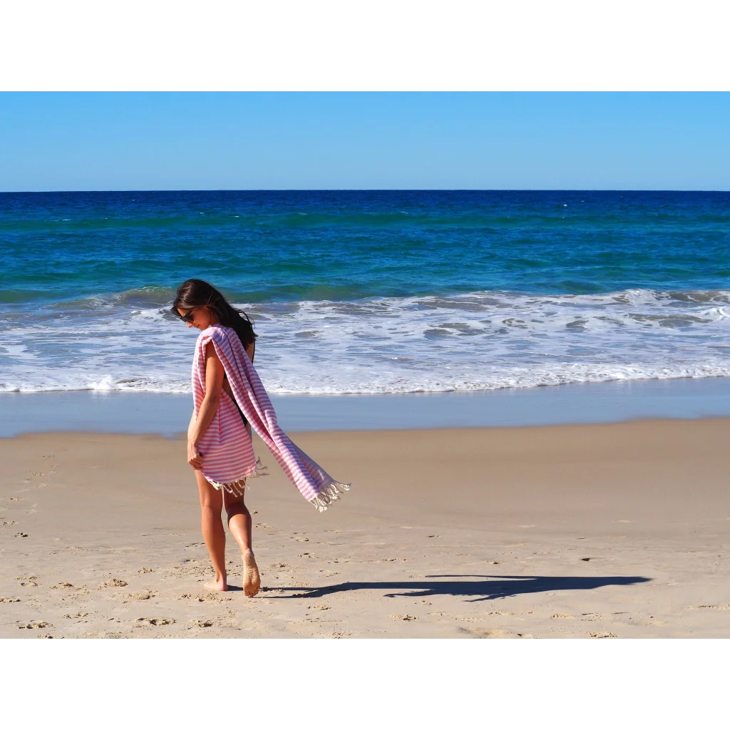 Turkish Cotton Towel PORTSEA - Blush - Home & Garden