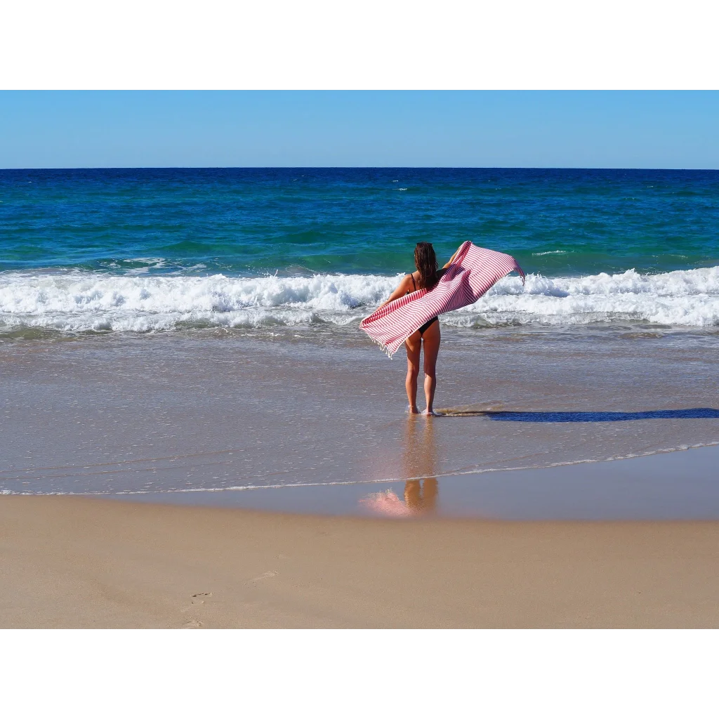 Turkish Cotton Towel PORTSEA - Cherry - Home & Garden