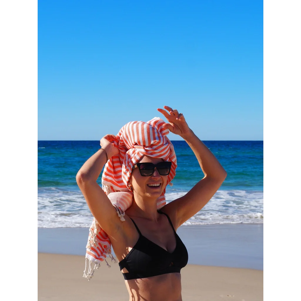 Turkish Cotton Towel Portsea Coral - Home & Garden