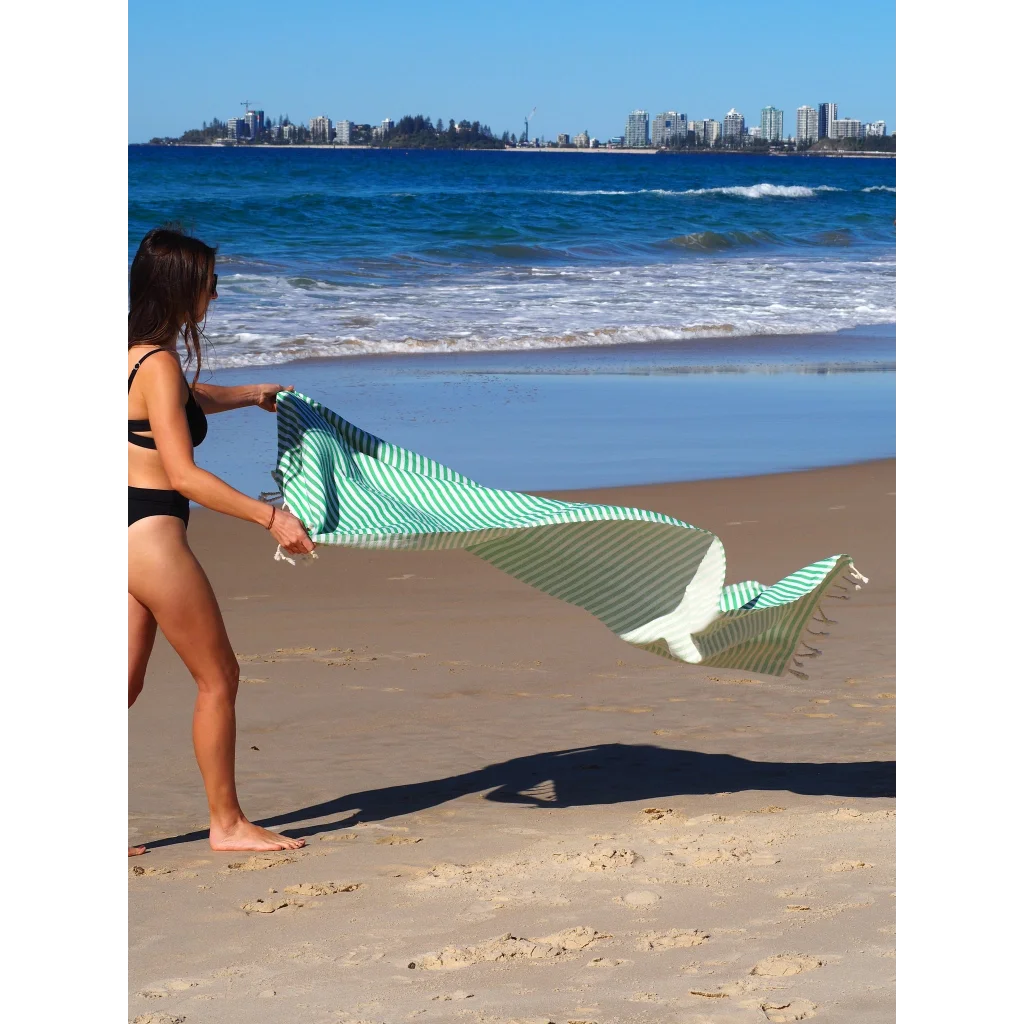Turkish Cotton Towel Portsea Mint - Outdoor Recreation