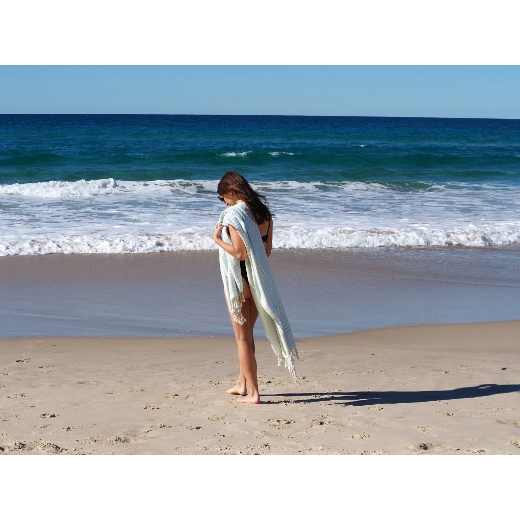 Turkish Cotton Towel PORTSEA - Seafoam - Home & Garden